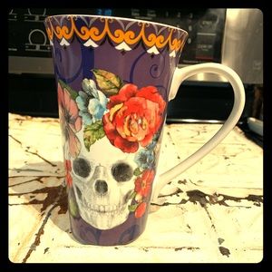 Skull with Flowers Coffee Mug. New***